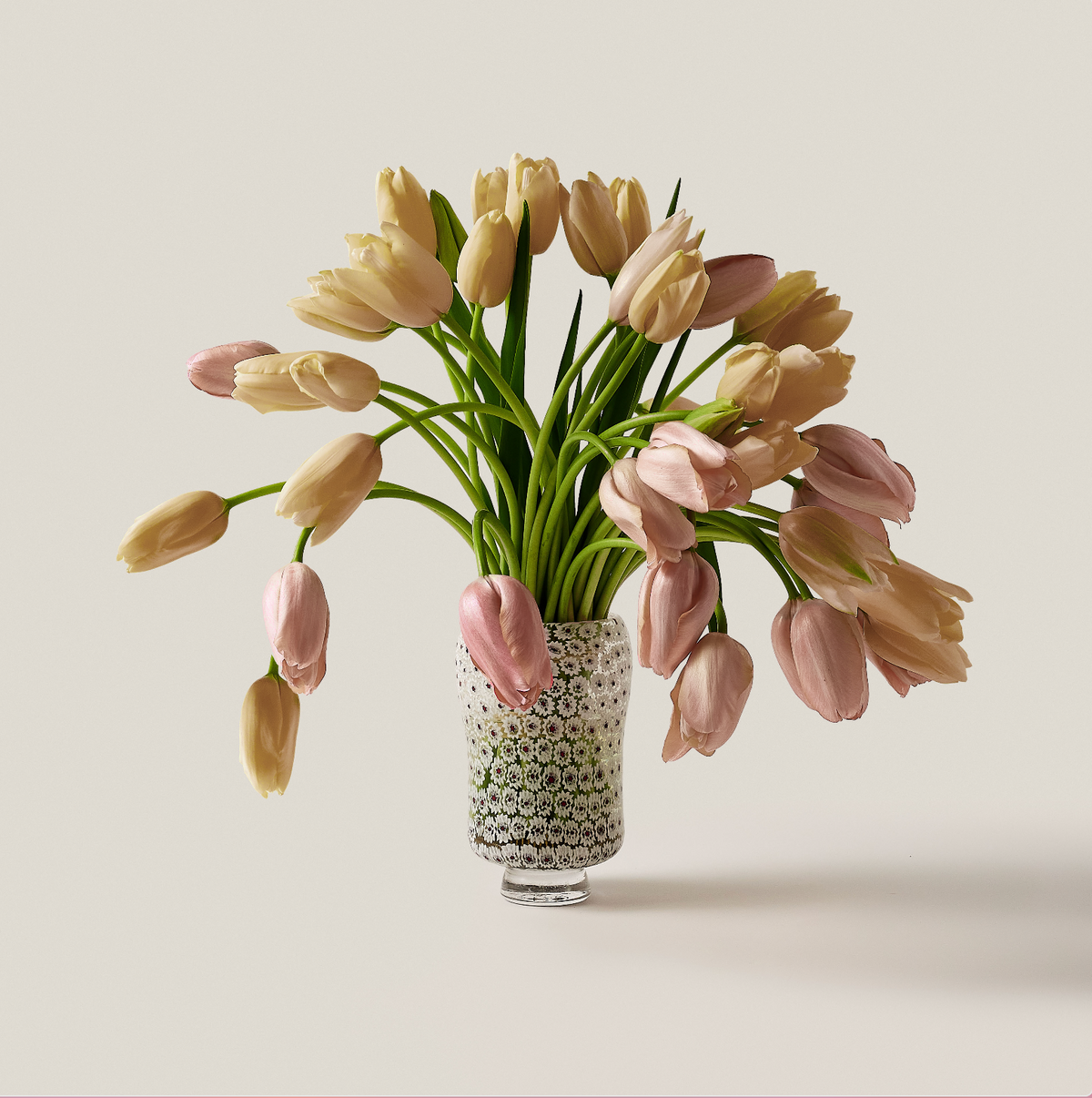 La Brume Handblown Vase in Red Ochre & White