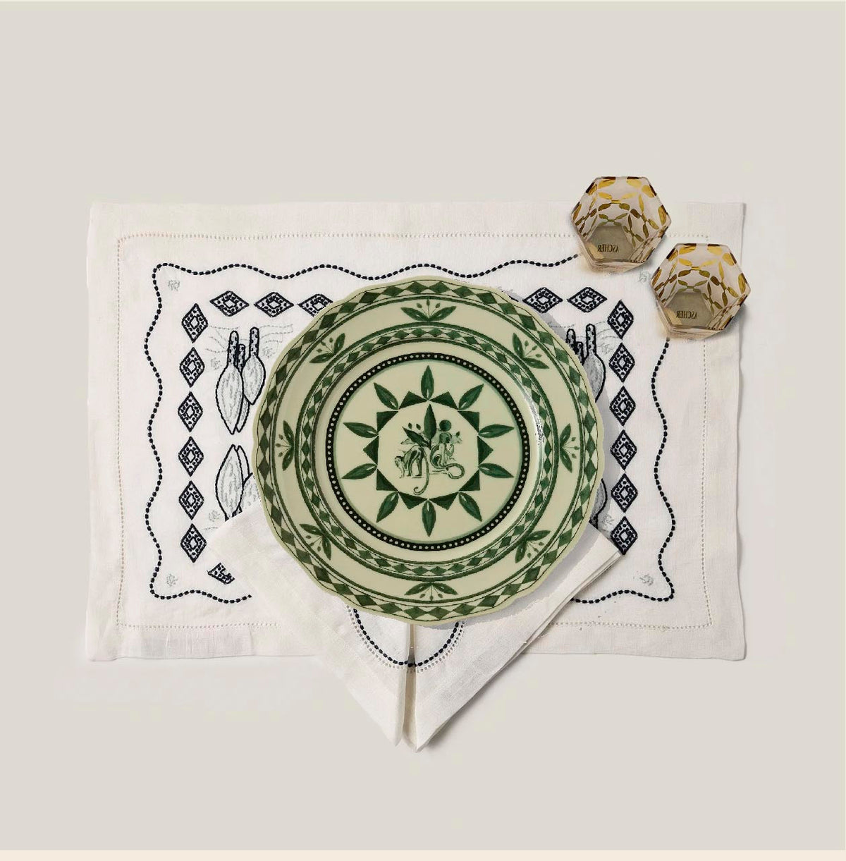 Les Trames Placemat in White