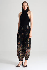 Pietro Pant in Castle Paisley Black
