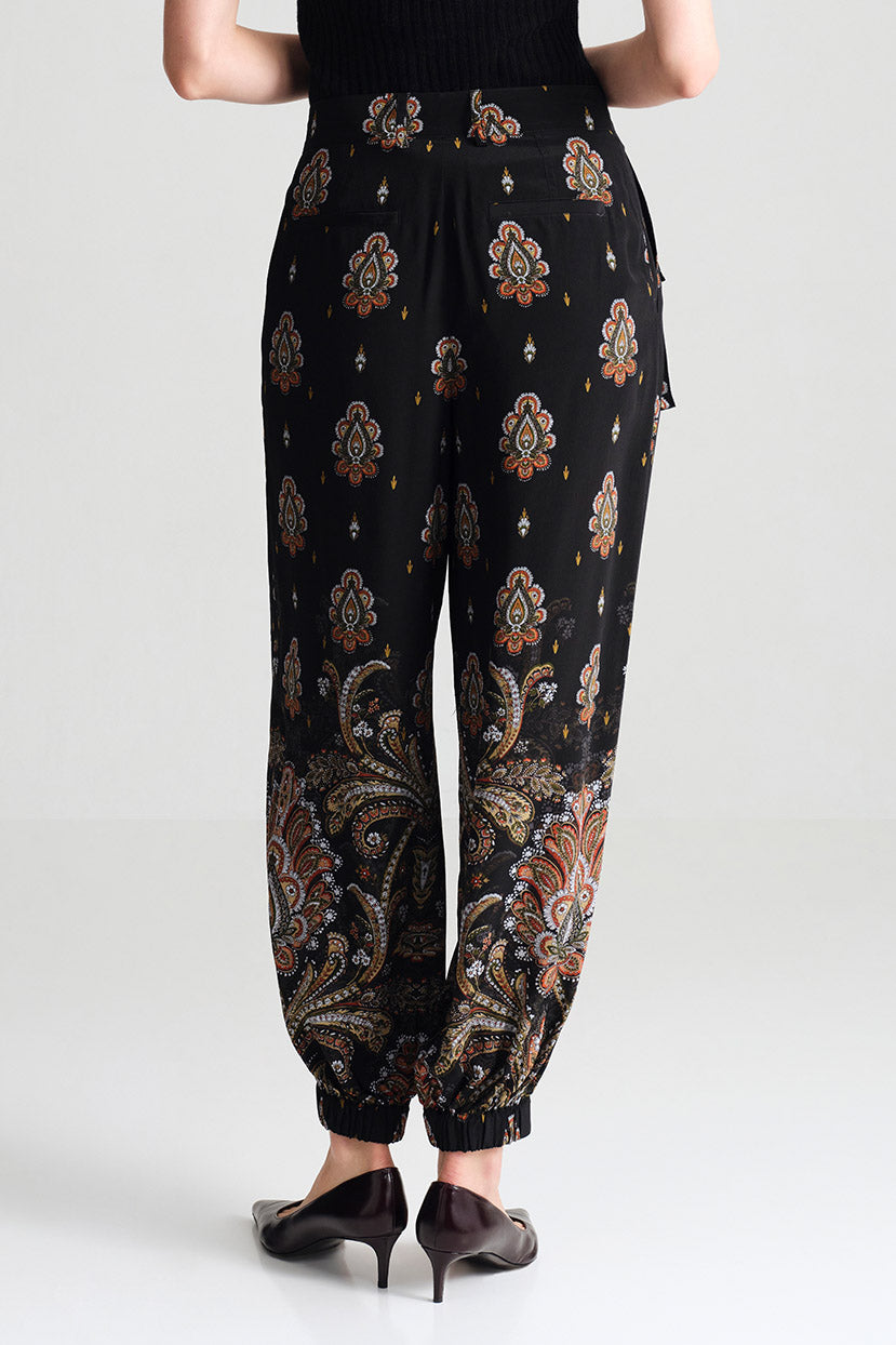 Pietro Pant in Castle Paisley Black