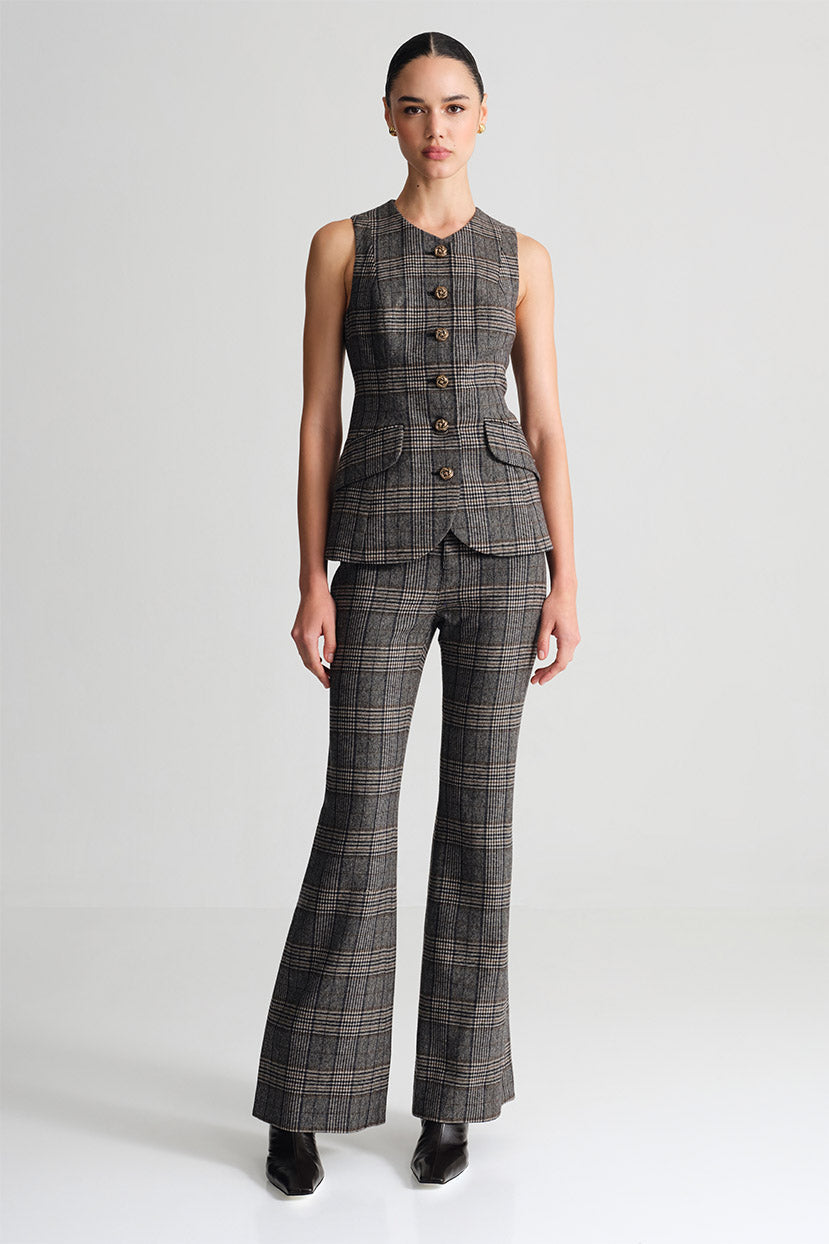 Tess Vest in Keighley Plaid Grey
