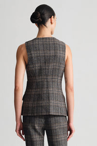 Tess Vest in Keighley Plaid Grey