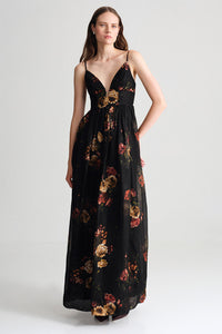 Pero Gown in Ariana Flora Black