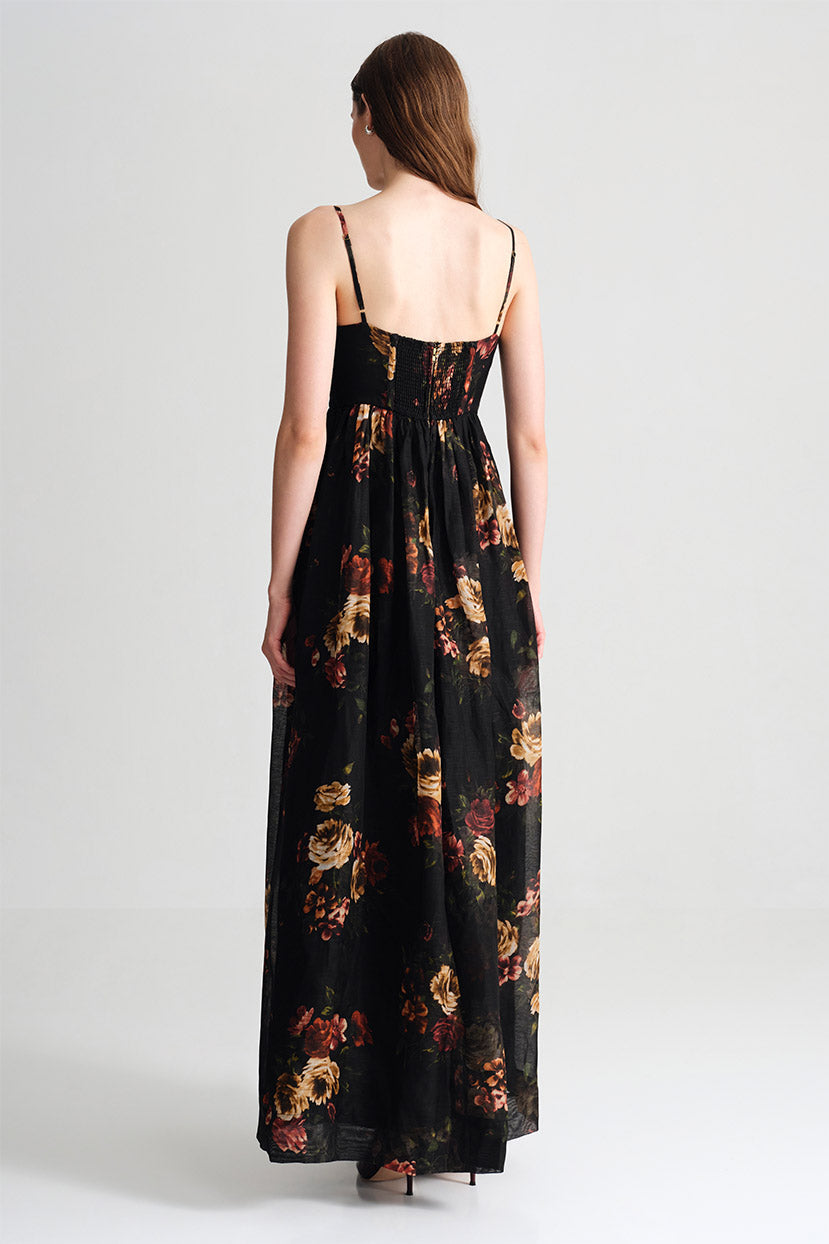 Pero Gown in Ariana Flora Black