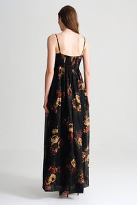Pero Gown in Ariana Flora Black