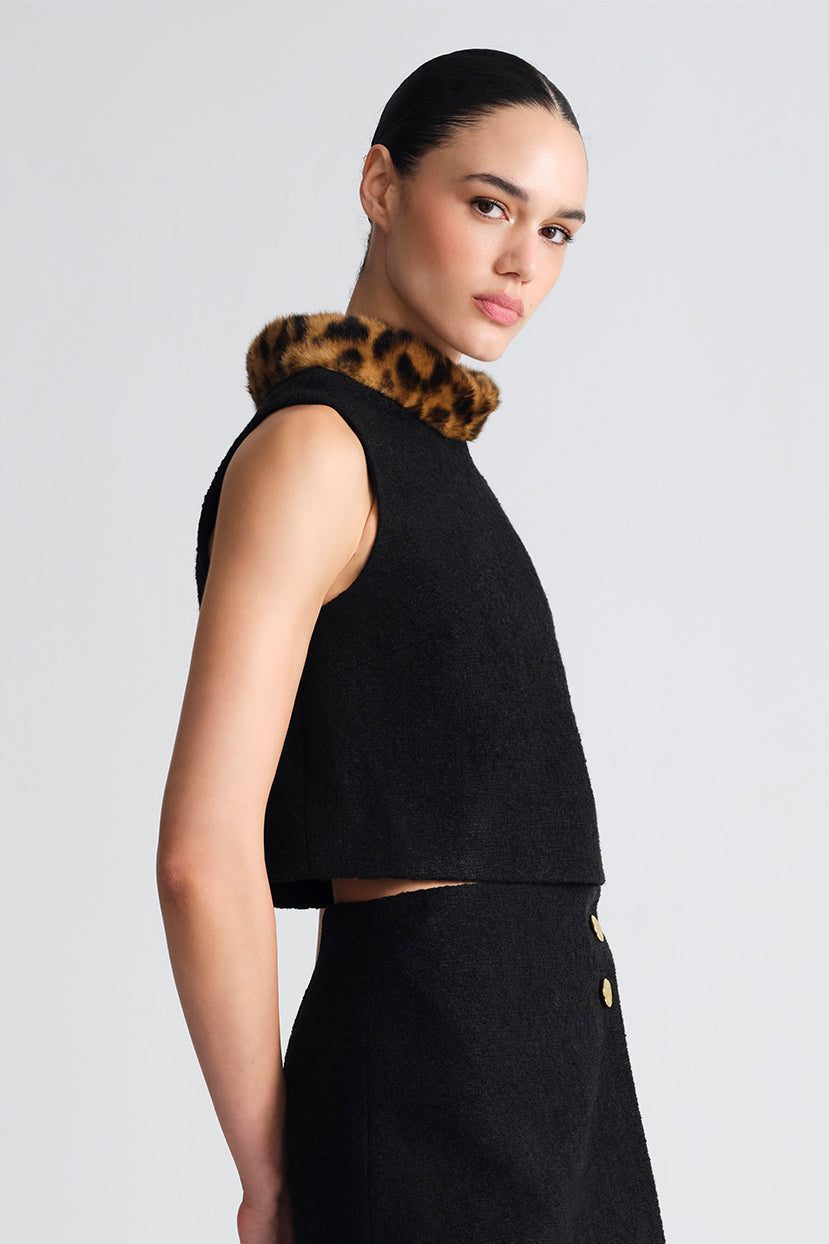 Gina Top in Cloud Tweed Black