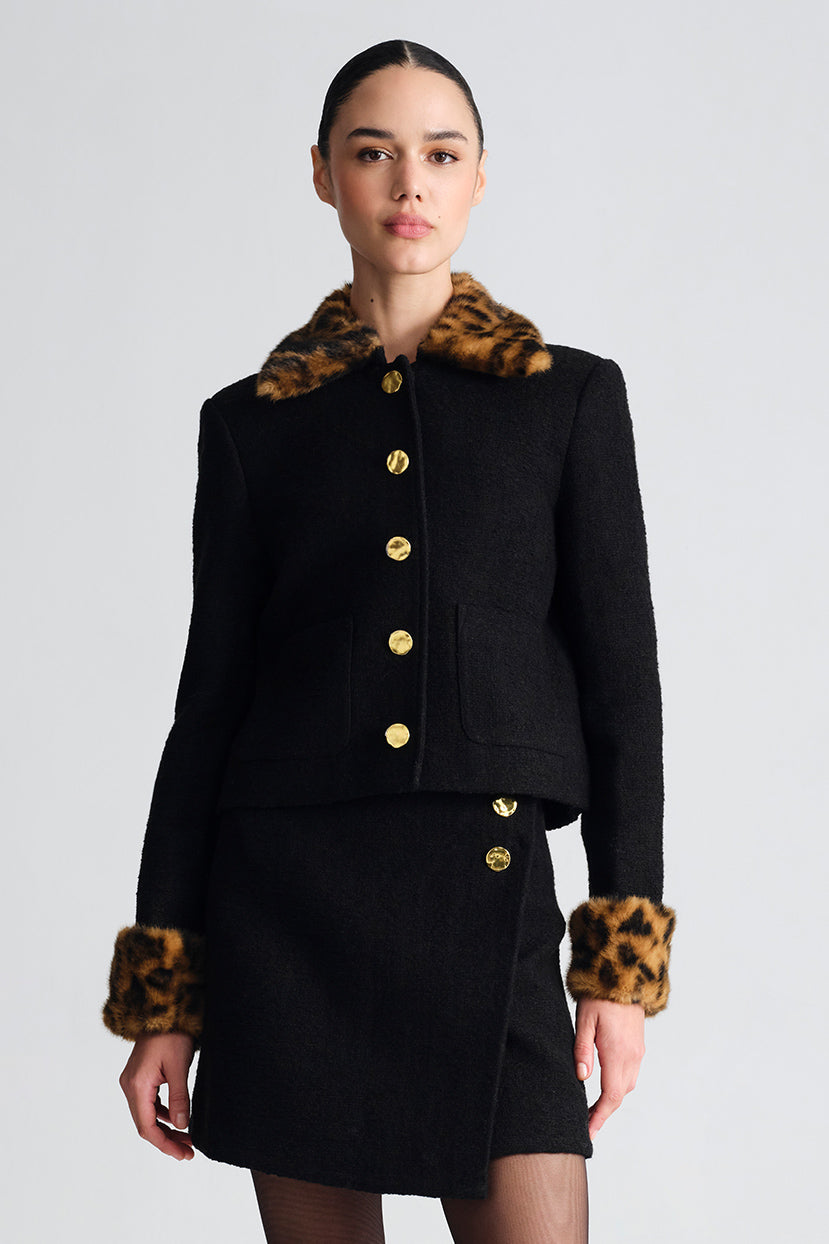Benicio Jacket in Cloud Tweed Black