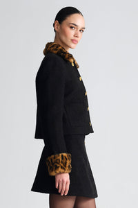 Benicio Jacket in Cloud Tweed Black