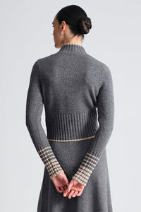 Bowery Button Front Top in Grey Heather