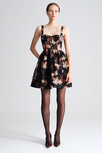 Pheobe Mini Dress in Elysian Flora Black