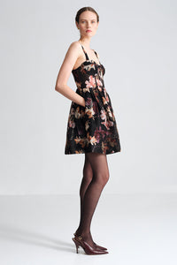 Pheobe Mini Dress in Elysian Flora Black