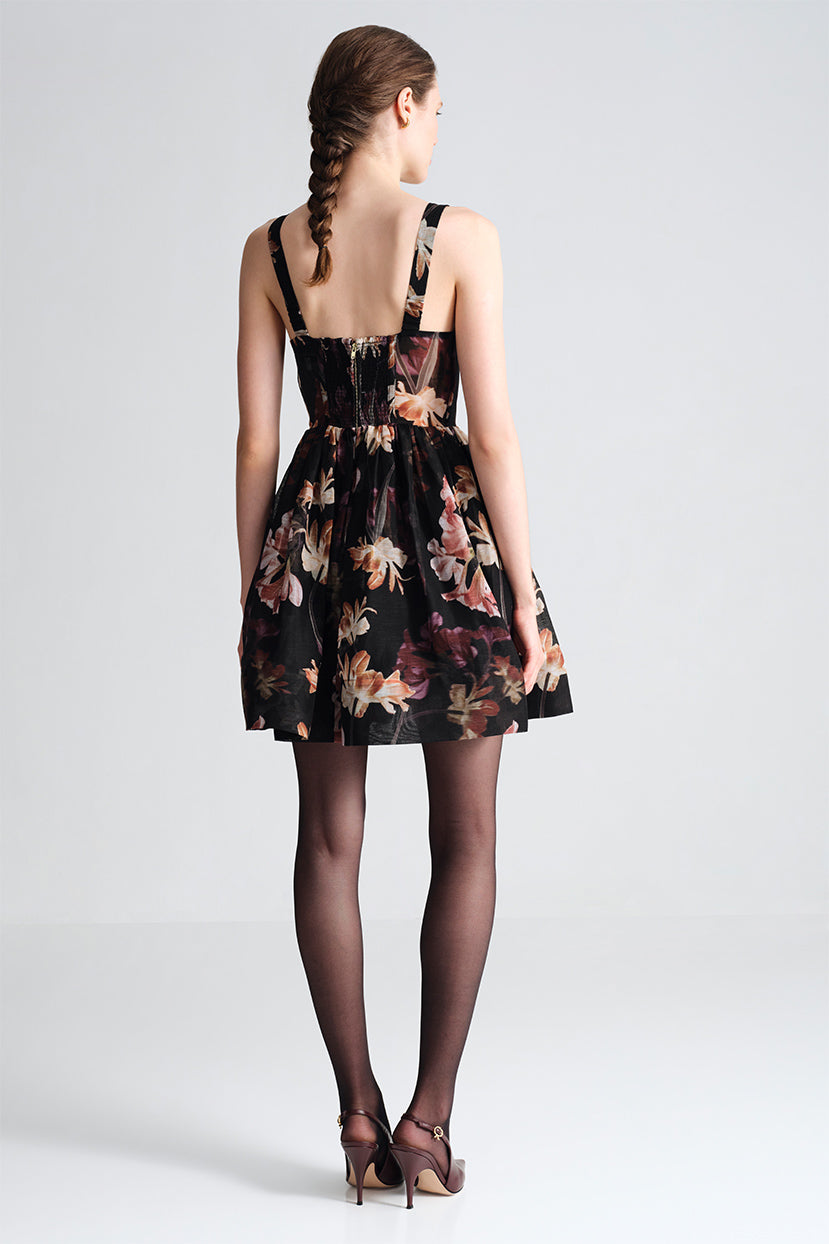 Pheobe Mini Dress in Elysian Flora Black