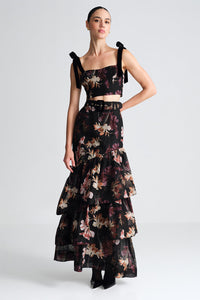 Priya Skirt in Elysian Flora Black
