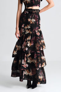 Priya Skirt in Elysian Flora Black