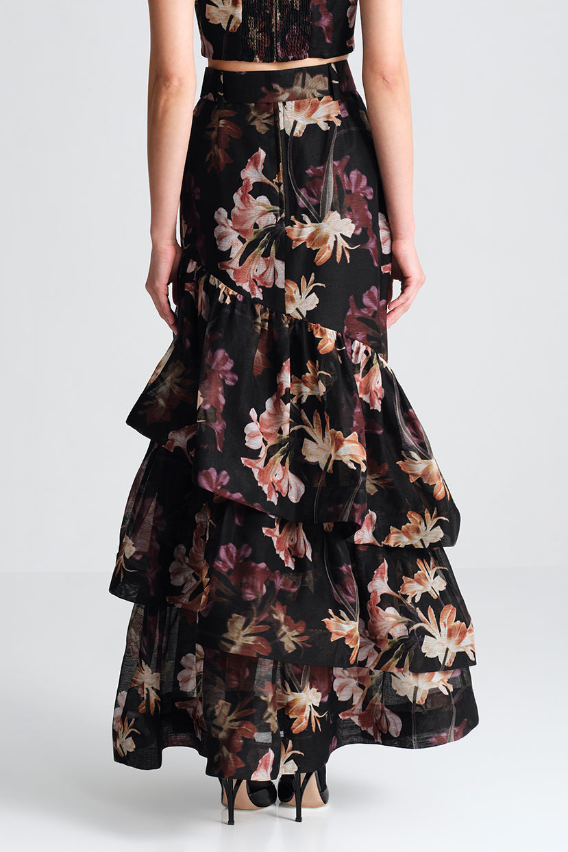 Priya Skirt in Elysian Flora Black