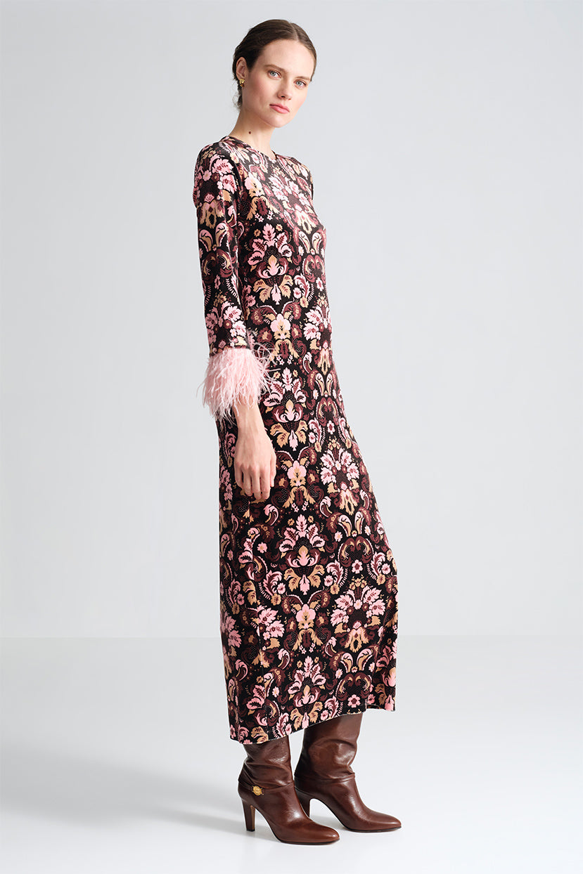 Danya Dress in Damask Black