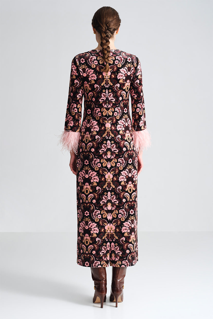 Danya Dress in Damask Black