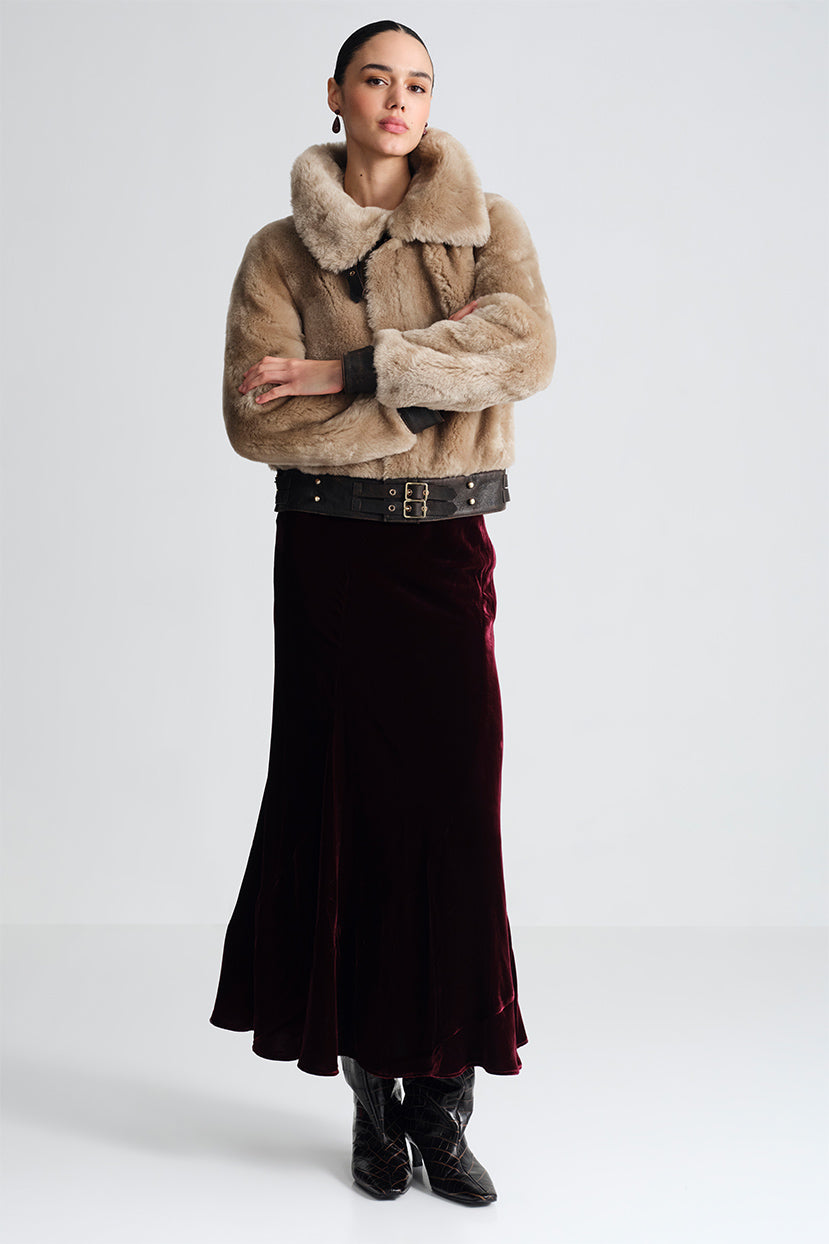 Sanvi Midi Skirt in Sultan Red