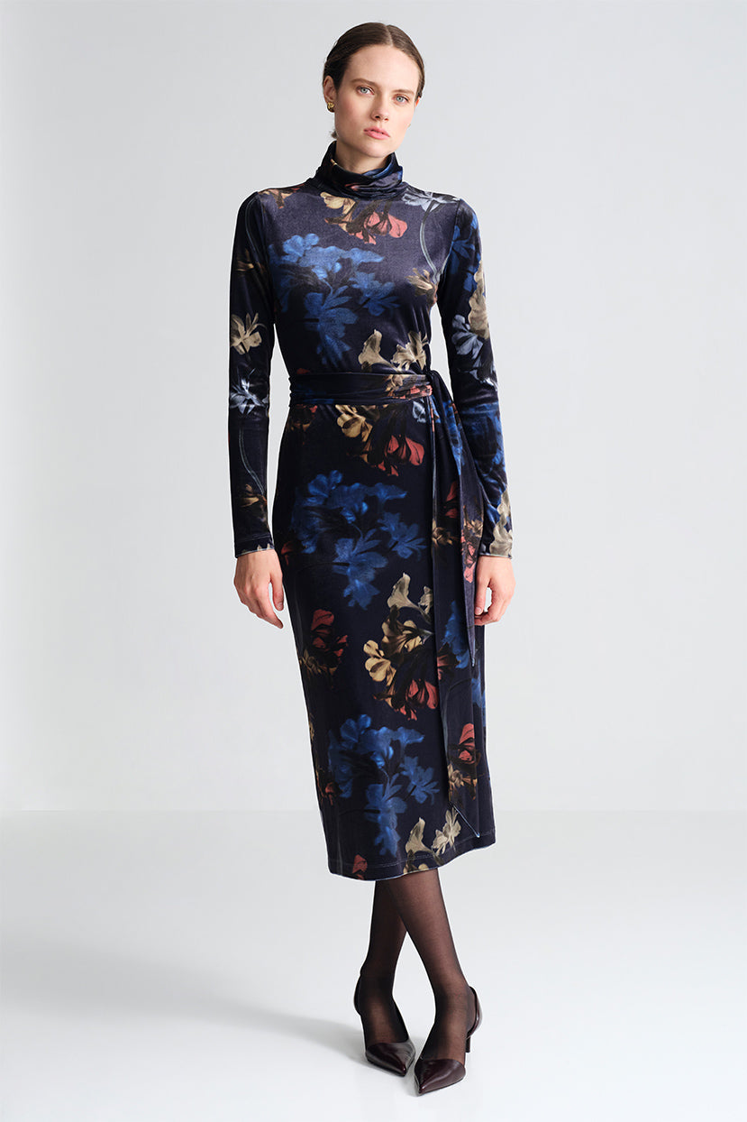 Piper Dress in Elysian Flora Navy