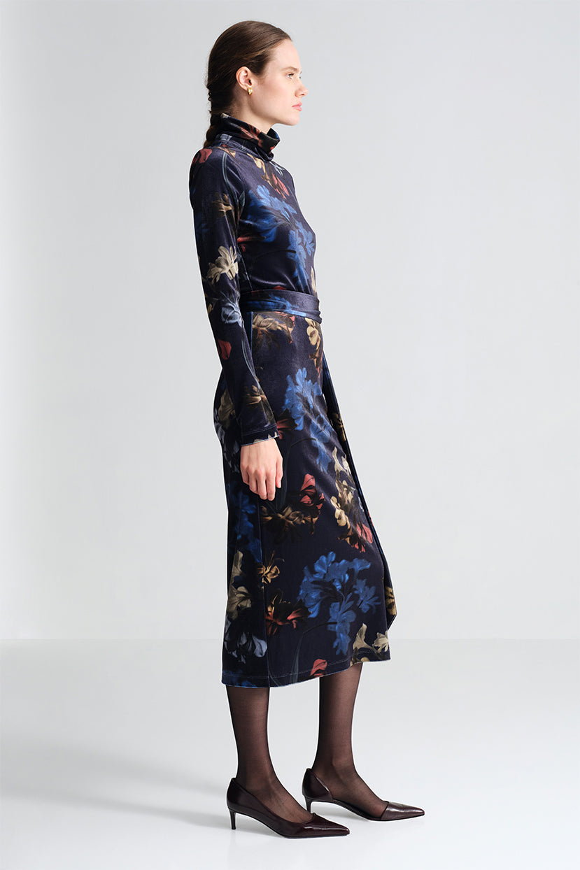 Piper Dress in Elysian Flora Navy