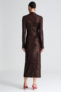 Ryan Dress in Brown Sequins