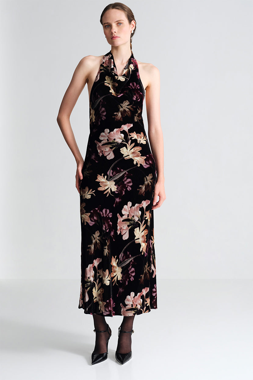 Fara Dress in Elysian Flora Black