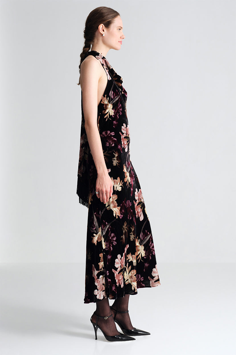 Fara Dress in Elysian Flora Black