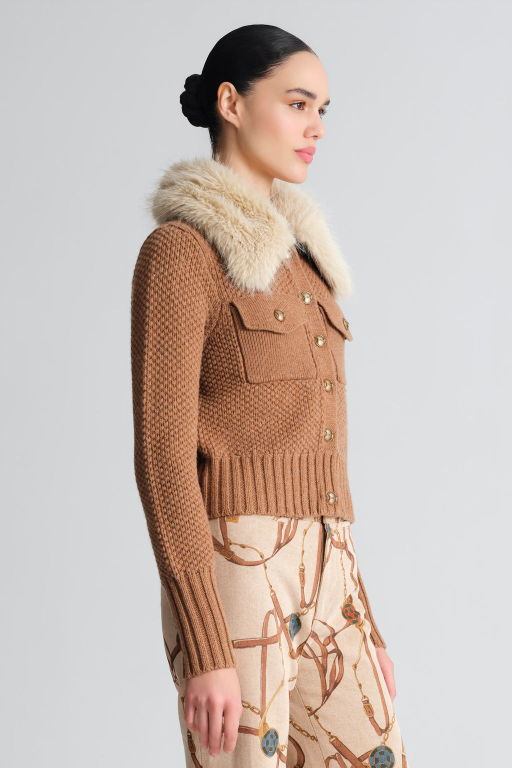 Kodiak Cardigan in Rust Heather