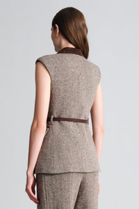 Alonso Vest in Carlson Tweed Brown/Beige