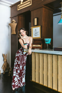 Benita Gown in Botanic Maroon