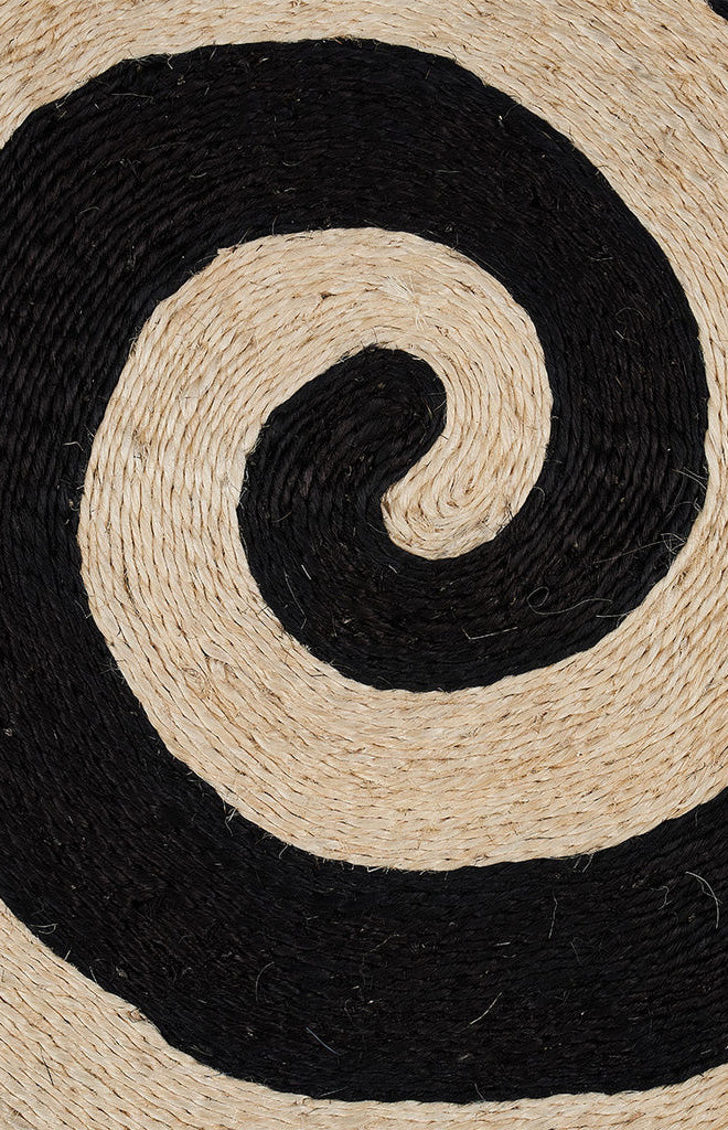 Caracol Rug in Black & Natural