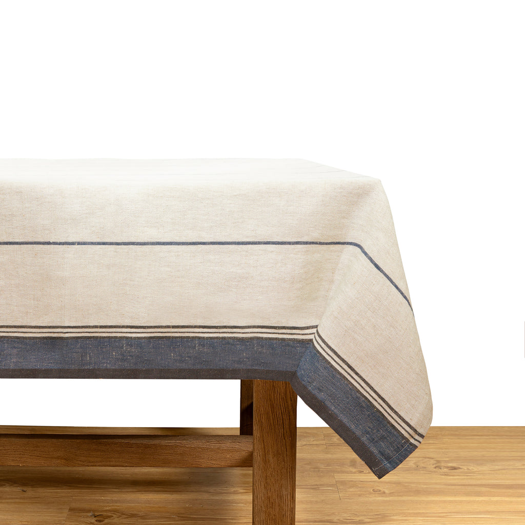 Eze 60x60 Tablecloth in Ivory & Blue
