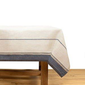 Eze 60x90 Tablecloth in Ivory & Blue
