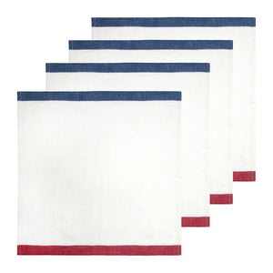 Paris Napkins in Blue & Red, Set of 2