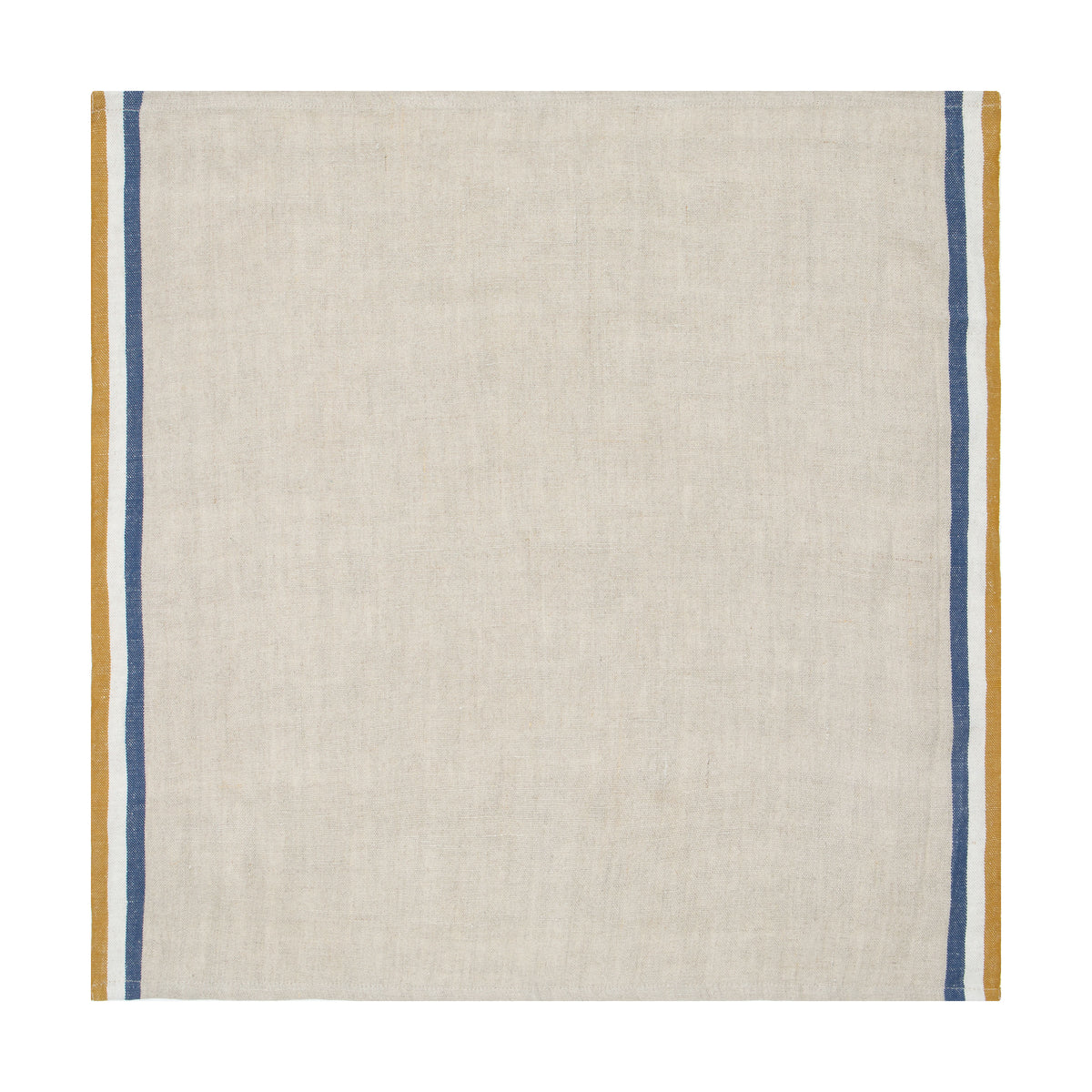 Normandy Napkins in Mustard, Natural & Blue Stripes, Set of 4