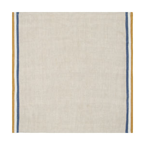 Normandy Napkins in Mustard, Natural & Blue Stripes, Set of 4