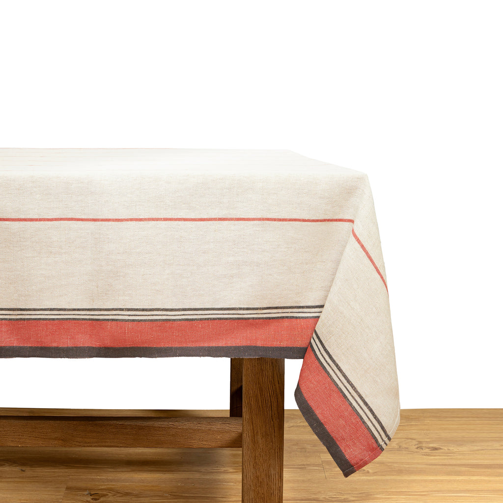 Eze 60x60 Tablecloth in Ivory & Red