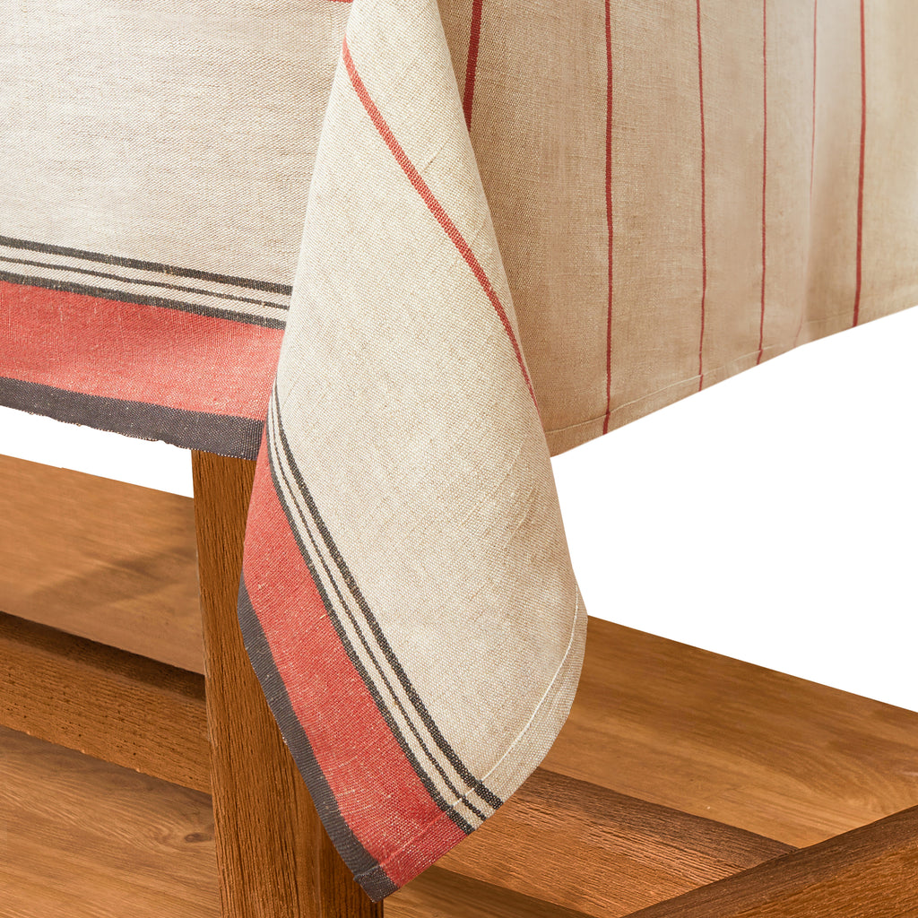 Eze 60x60 Tablecloth in Ivory & Red