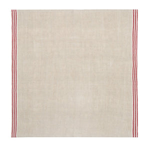 Alsace Natural Napkins in Natural & Red, Set of 4