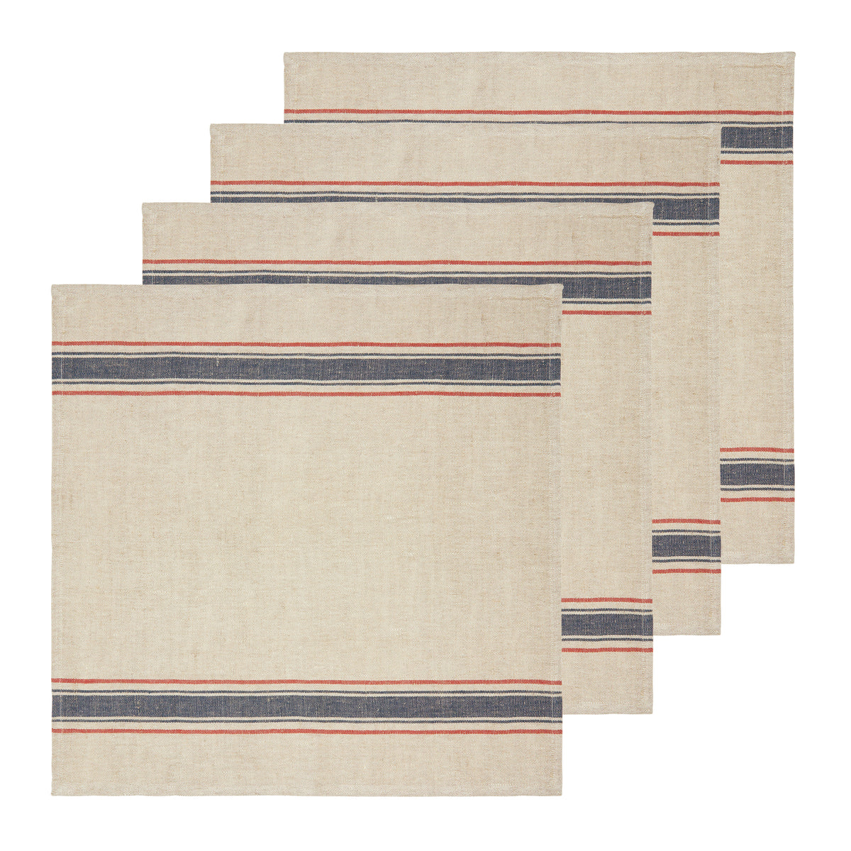 Menton Napkin in Natural & Denim, Set of 4