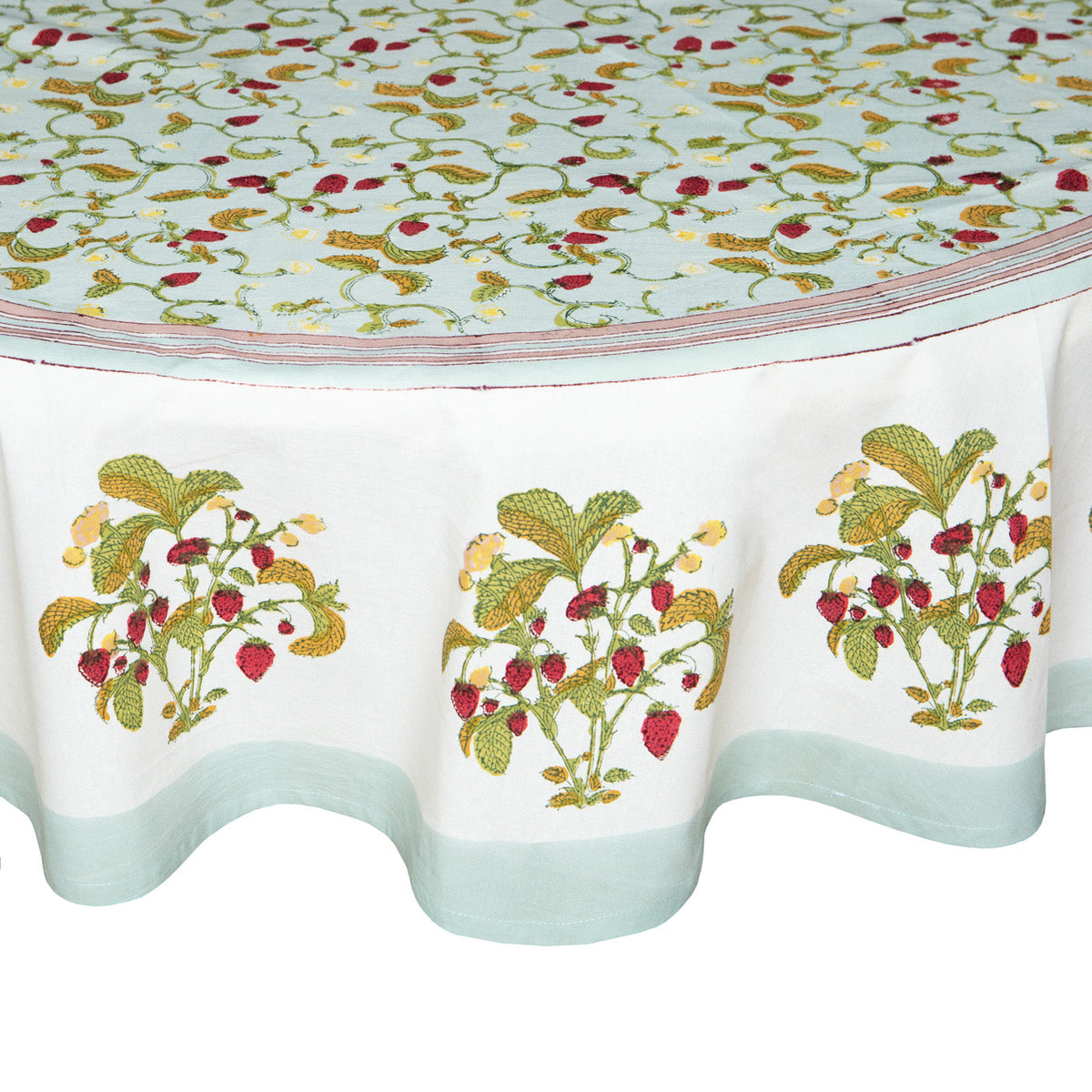 French Tablecloth Fraises des Bois Bleu