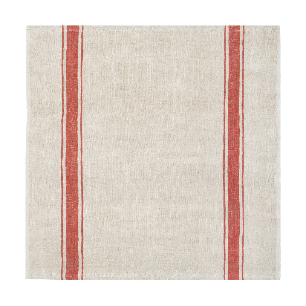 Marseille Napkins in Olive Green & Natural, Set of 4