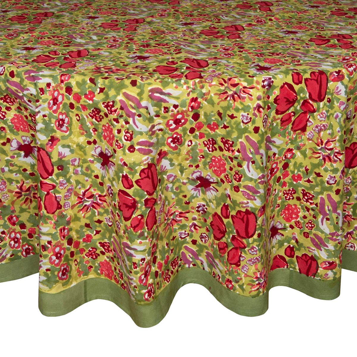 French Tablecloth Jardin Red & Green