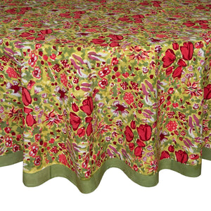 French Tablecloth Jardin Red & Green