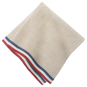 Normandy Napkins in Red, Natural, & Blue Stripes, Set of 4