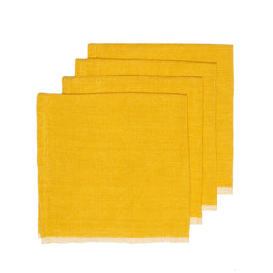 Chunky Linen Napkins in Mustard, Set of 4