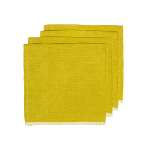 Chunky Linen Napkins in Lime, Set of 4