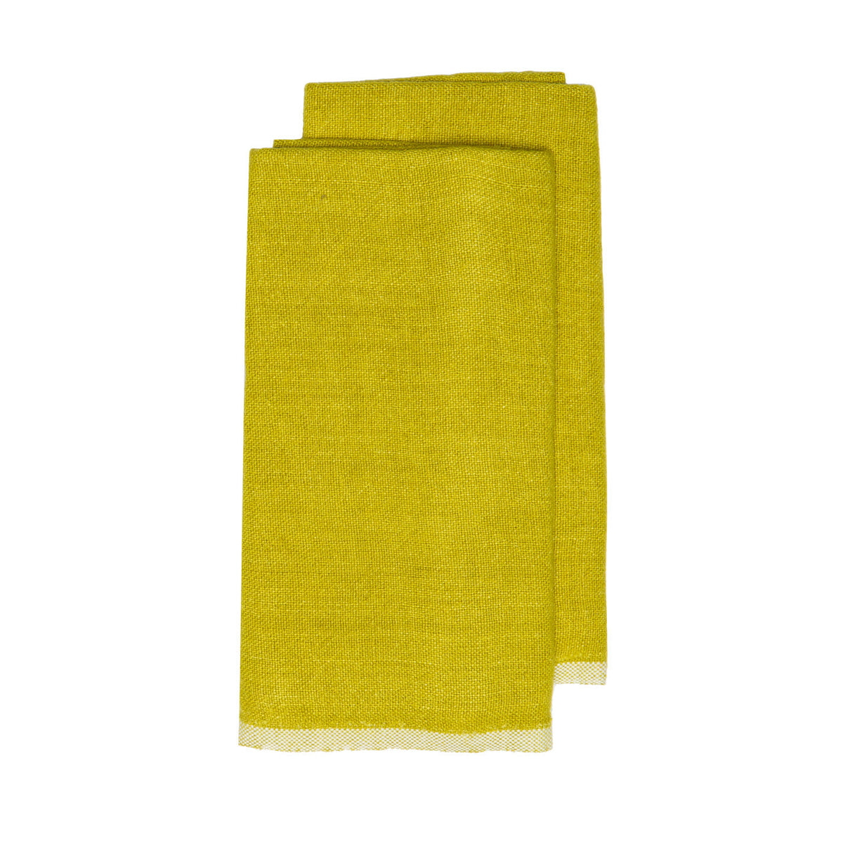 Chunky Linen Towels in Lime, Set of 2