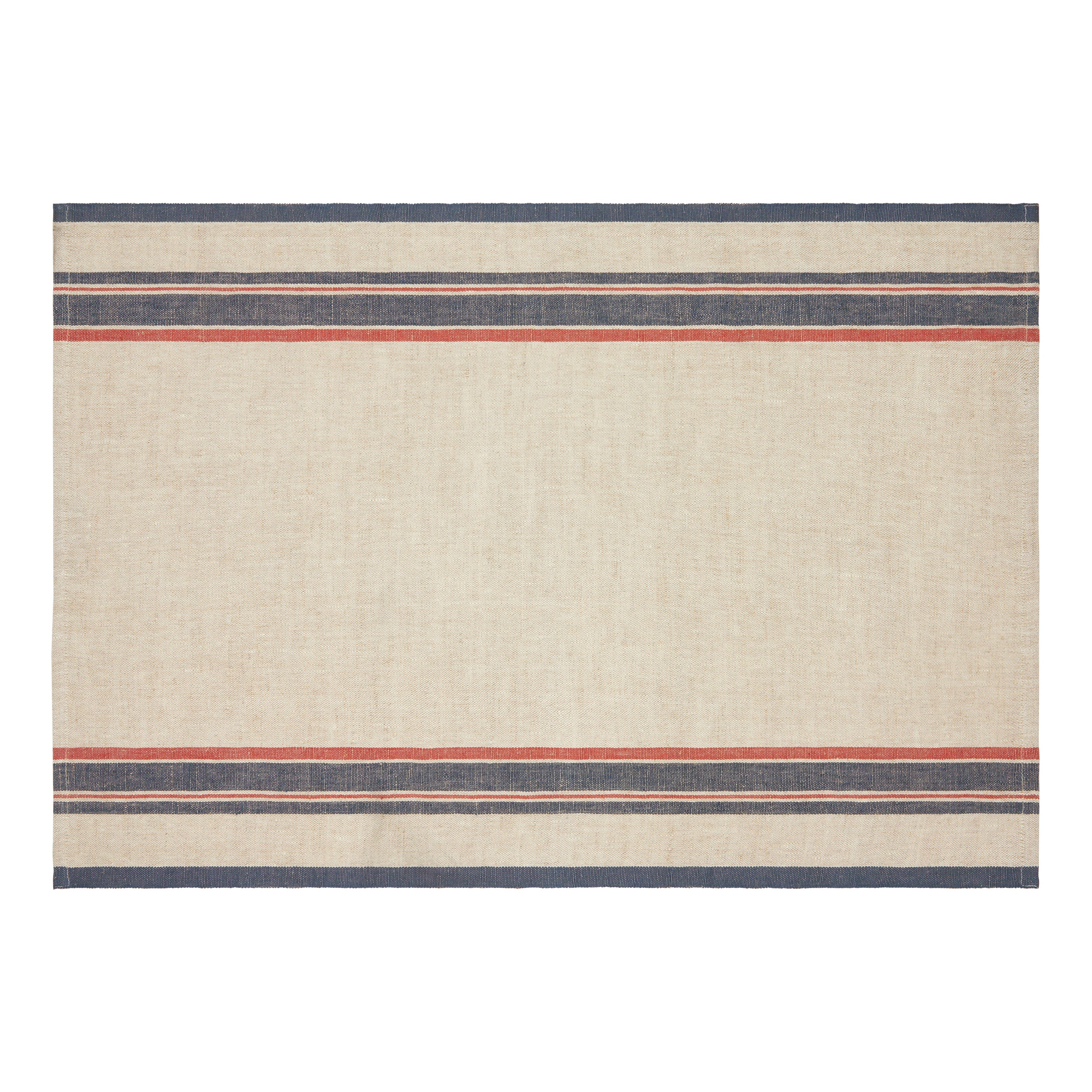 Antibes Tea Towels in Natural & Red, Set of 2
