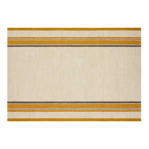 Antibes Tea Towels in Natural & Mustard, Set of 2